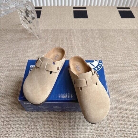 Birkenstock Boston taupe suede mule clogs - Picture 4 of 5